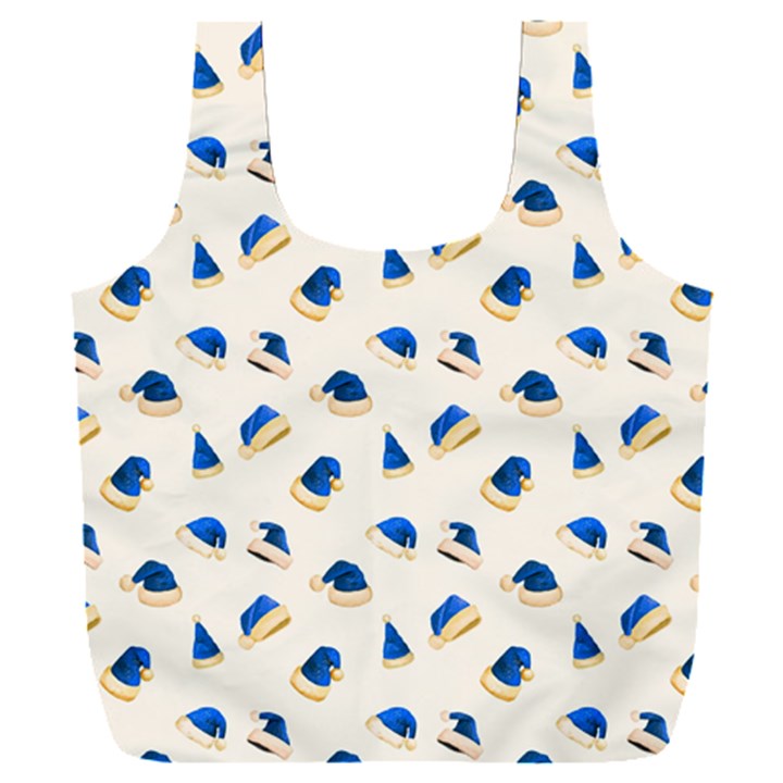 Blue Christmas Hats Full Print Recycle Bag (XXL)