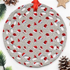 Santa Hat Round Filigree Ornament (two Sides) by SychEva