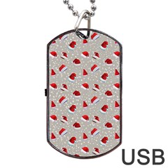 Santa Hat Dog Tag Usb Flash (two Sides) by SychEva