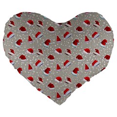 Santa Hat Large 19  Premium Heart Shape Cushions by SychEva