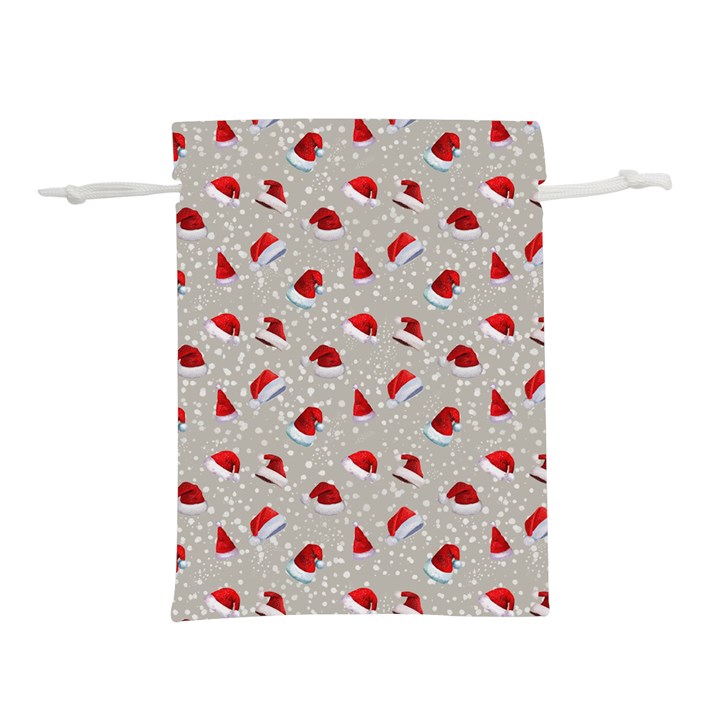 Santa Hat Lightweight Drawstring Pouch (L)