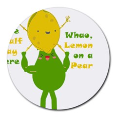 Lemon Over Pear Round Mousepads by LemonPear