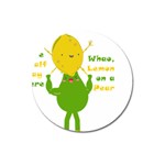 Lemon Over Pear Magnet 3  (Round) Front