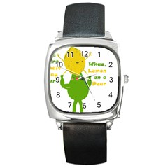 Lemon Over Pear Square Metal Watch by LemonPear