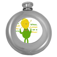 Lemon Over Pear Round Hip Flask (5 Oz) by LemonPear