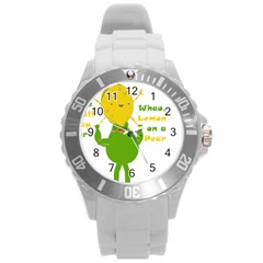 Lemon Over Pear Round Plastic Sport Watch (l) by LemonPear