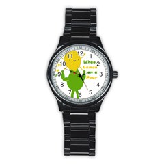 Lemon Over Pear Stainless Steel Round Watch