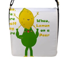 Lemon Over Pear Flap Closure Messenger Bag (l) by LemonPear