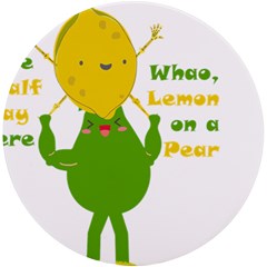 Lemon Over Pear Uv Print Round Tile Coaster