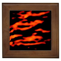 Red  Waves Abstract Series No12 Framed Tile by DimitriosArt