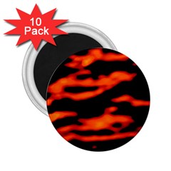 Red  Waves Abstract Series No12 2 25  Magnets (10 Pack)  by DimitriosArt