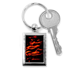 Red  Waves Abstract Series No12 Key Chain (rectangle) by DimitriosArt