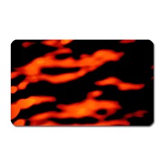 Red  Waves Abstract Series No12 Magnet (rectangular) by DimitriosArt