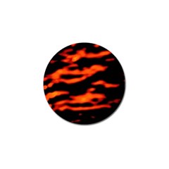 Red  Waves Abstract Series No12 Golf Ball Marker by DimitriosArt