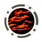 Red  Waves Abstract Series No12 Poker Chip Card Guard Front