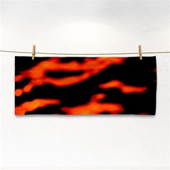 Red  Waves Abstract Series No12 Hand Towel by DimitriosArt