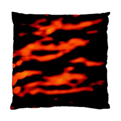 Red  Waves Abstract Series No12 Standard Cushion Case (one Side) by DimitriosArt