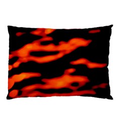 Red  Waves Abstract Series No12 Pillow Case by DimitriosArt