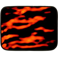 Red  Waves Abstract Series No12 Fleece Blanket (mini) by DimitriosArt