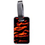 Red  Waves Abstract Series No12 Luggage Tag (two sides) Back