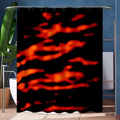 Red  Waves Abstract Series No12 Shower Curtain 60  X 72  (medium)  by DimitriosArt