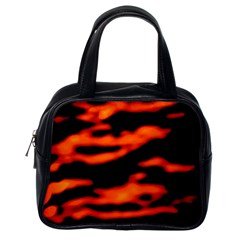 Red  Waves Abstract Series No12 Classic Handbag (one Side) by DimitriosArt