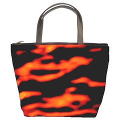 Red  Waves Abstract Series No12 Bucket Bag by DimitriosArt