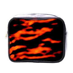 Red  Waves Abstract Series No12 Mini Toiletries Bag (one Side) by DimitriosArt