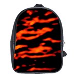 Red  Waves Abstract Series No12 School Bag (XL) Front