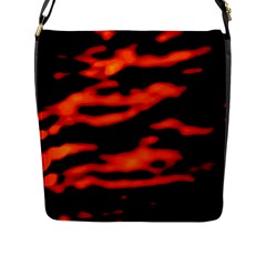 Red  Waves Abstract Series No12 Flap Closure Messenger Bag (l) by DimitriosArt