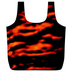 Red  Waves Abstract Series No12 Full Print Recycle Bag (xl) by DimitriosArt