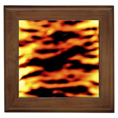 Red  Waves Abstract Series No13 Framed Tile by DimitriosArt