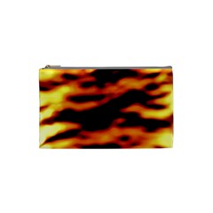 Red  Waves Abstract Series No13 Cosmetic Bag (small) by DimitriosArt