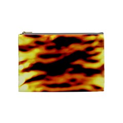 Red  Waves Abstract Series No13 Cosmetic Bag (medium) by DimitriosArt