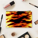 Red  waves abstract series no13 Cosmetic Bag (Medium) Back