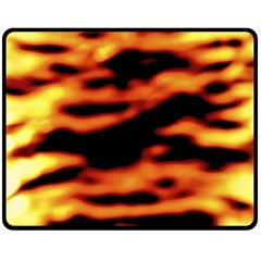 Red  Waves Abstract Series No13 Fleece Blanket (medium)  by DimitriosArt