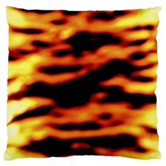 Red  Waves Abstract Series No13 Large Cushion Case (two Sides) by DimitriosArt