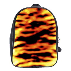 Red  Waves Abstract Series No13 School Bag (xl) by DimitriosArt