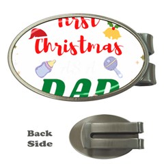 First Christmas As A Dad Money Clips (oval) 