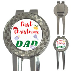 First Christmas As A Dad 3-in-1 Golf Divots by LemonPear