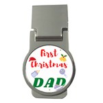 First Christmas as a Dad Money Clips (Round)  Front