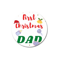 First Christmas As A Dad Magnet 3  (round) by LemonPear