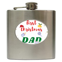 First Christmas As A Dad Hip Flask (6 Oz) by LemonPear