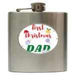 First Christmas as a Dad Hip Flask (6 oz) Front