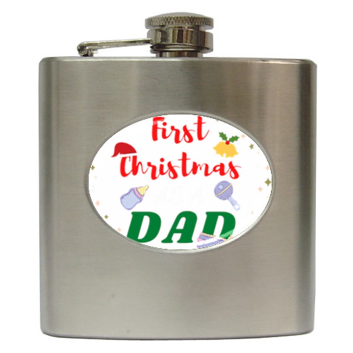 First Christmas as a Dad Hip Flask (6 oz)