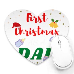 First Christmas As A Dad Heart Mousepads by LemonPear