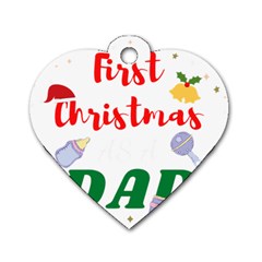 First Christmas As A Dad Dog Tag Heart (two Sides) by LemonPear