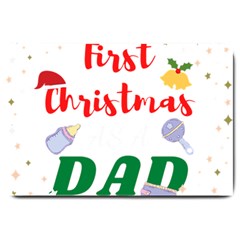 First Christmas As A Dad Large Doormat  by LemonPear