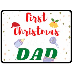 First Christmas As A Dad Fleece Blanket (large)  by LemonPear