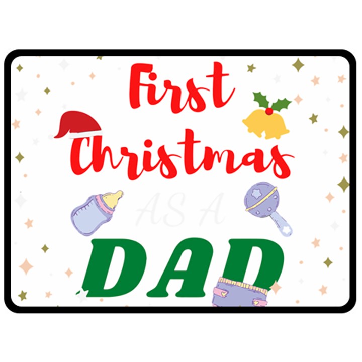 First Christmas as a Dad Fleece Blanket (Large) 